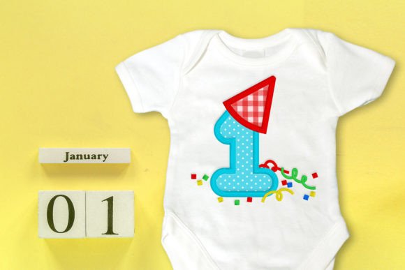 Birthday or New Year 1 with Party Hat