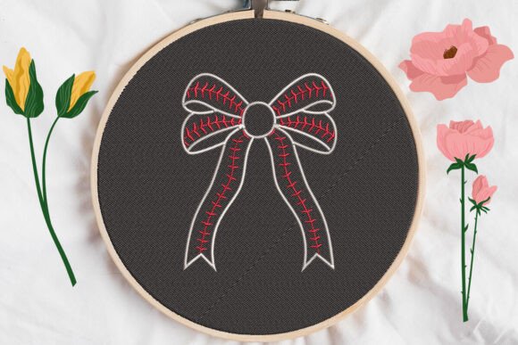 Cute Baseball Bow Embroidery Review