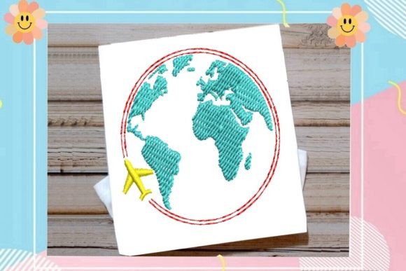 Earth Drawing with Airplane 1 Embroidery Review