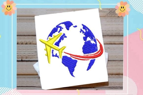 Earth Drawing with Airplane 2 Embroidery Review