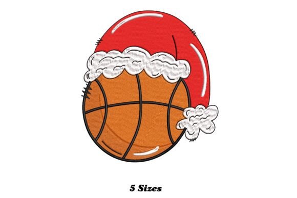 Santa Hat Basketball Christmas Embroidery